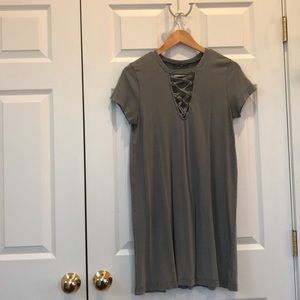 American Eagle Lace-up T-shirt Dress